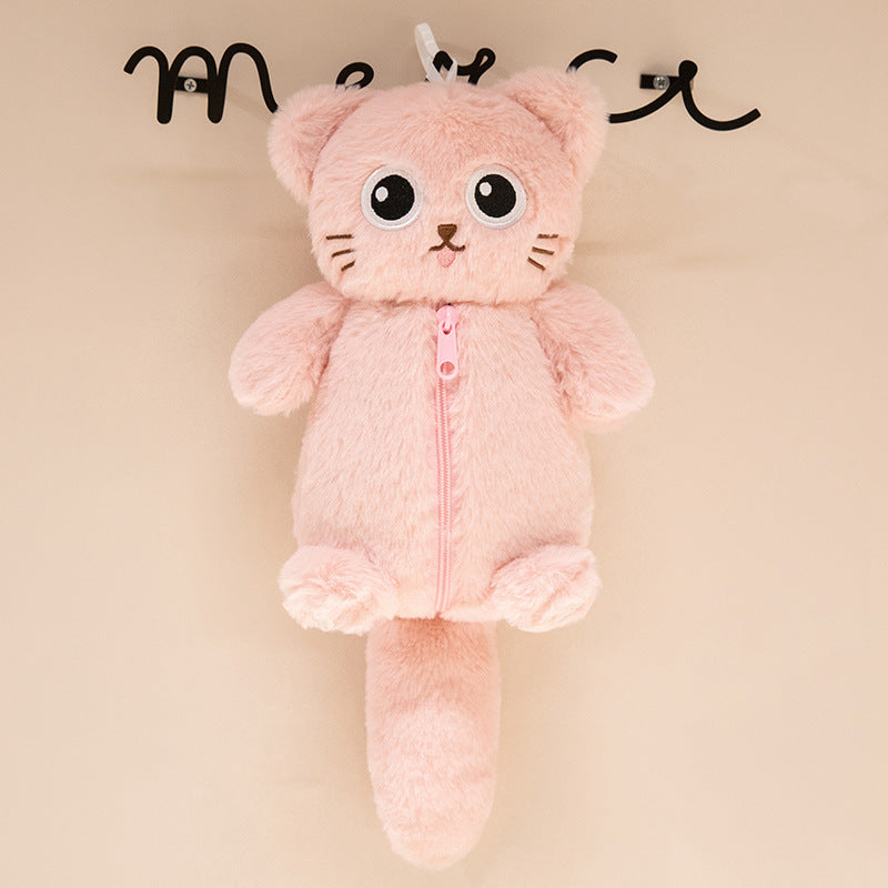 Cozy plush floor seat pouf in cat shape with shape-retaining filling