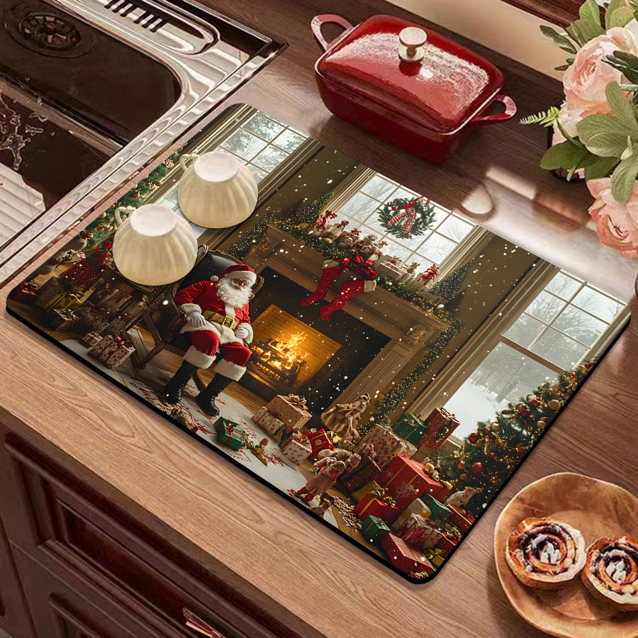 Festive Winter-Themed Kitchen Counter Mat Kalsten