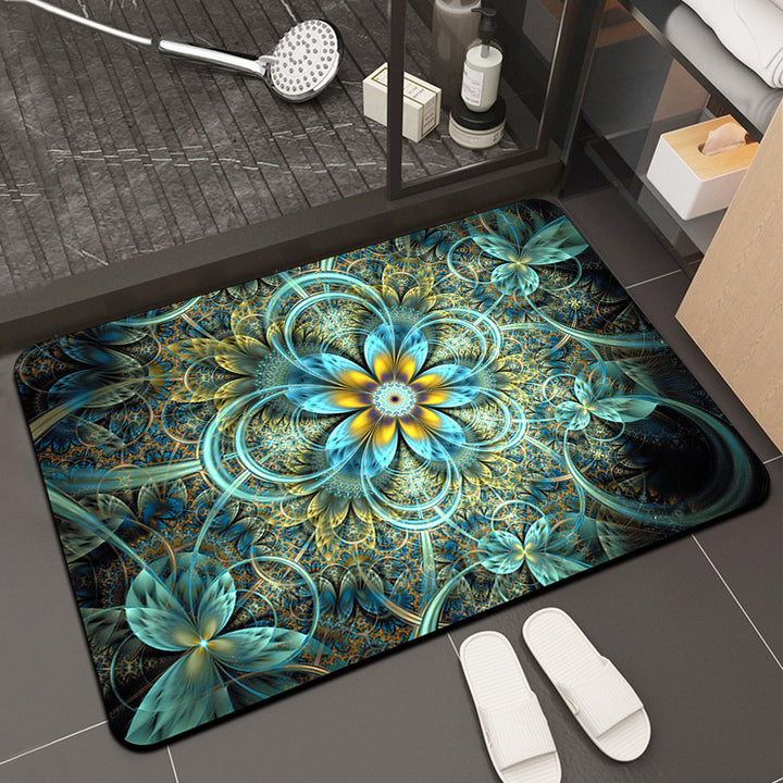 Floral Print Memory Foam Bath Mat Kalsten
