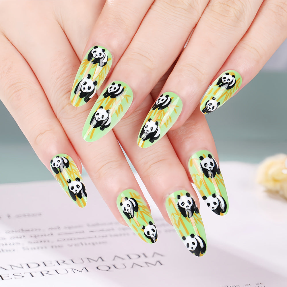 Nail art with cute panda design Kalsten