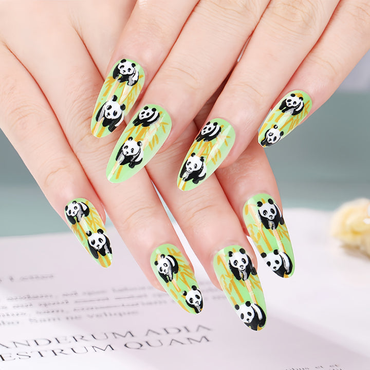 Nail art with cute panda design Kalsten