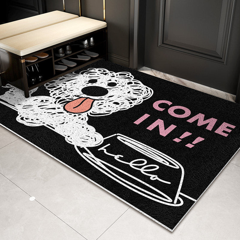 Cartoon Dog Themed Welcome Mat for Door