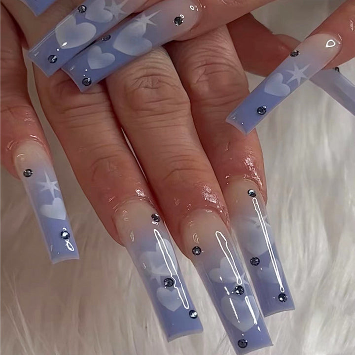 Artificial acrylic nails in modern heart design Kalsten