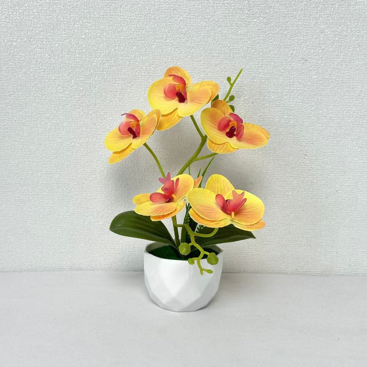 Artificial Orchid Flower Arrangement for Indoor Home Decor Display