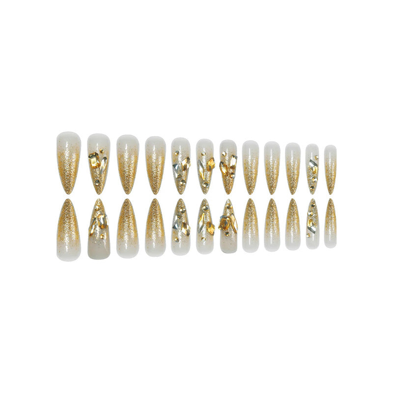 Glamorous Stiletto Press-On Nails with Glitter Accents Kalsten