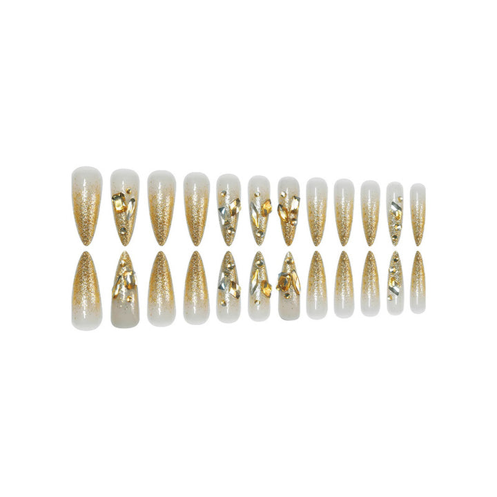 Glamorous Stiletto Press-On Nails with Glitter Accents Kalsten
