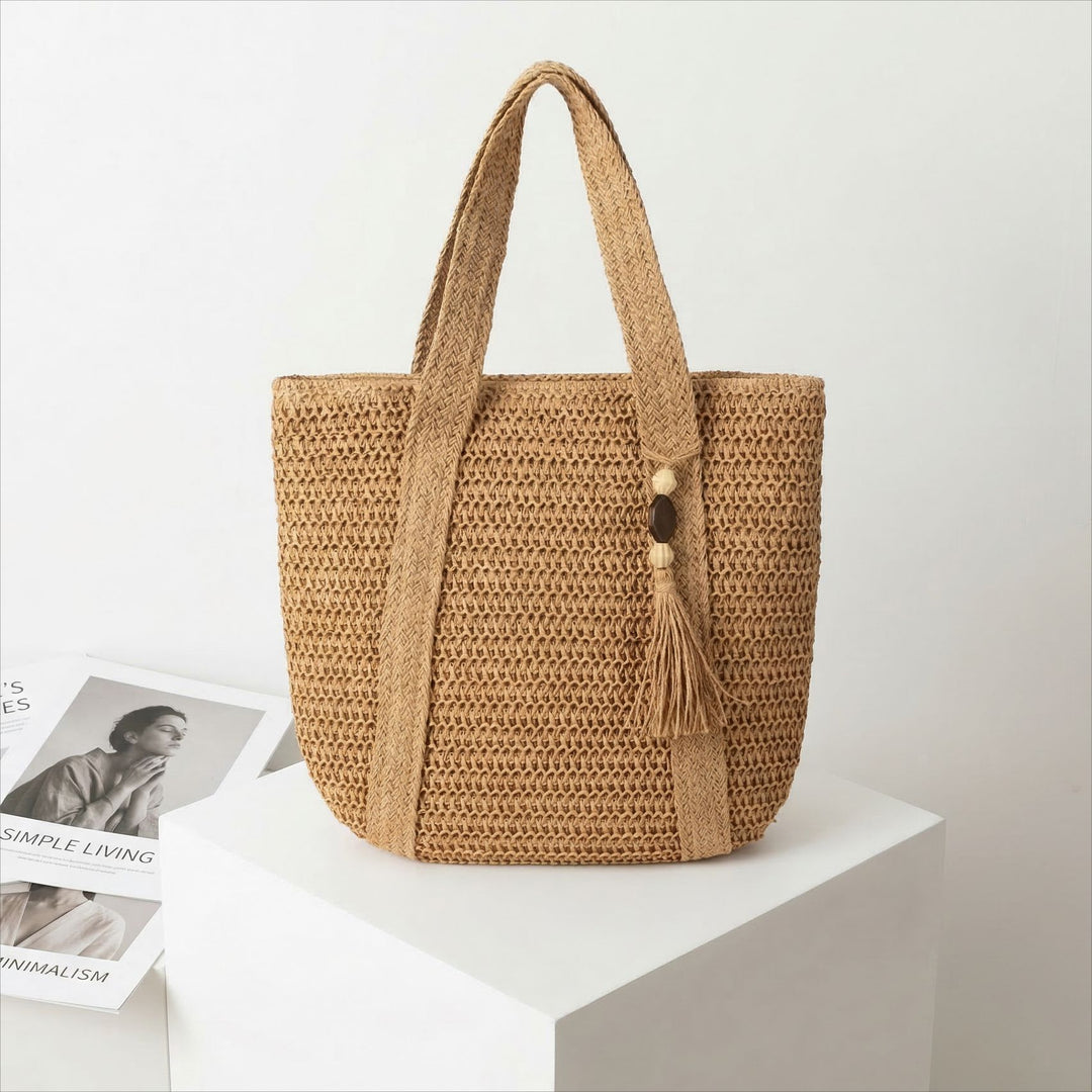 Elegant Shoulder Bag Made of Woven Straw Kalsten