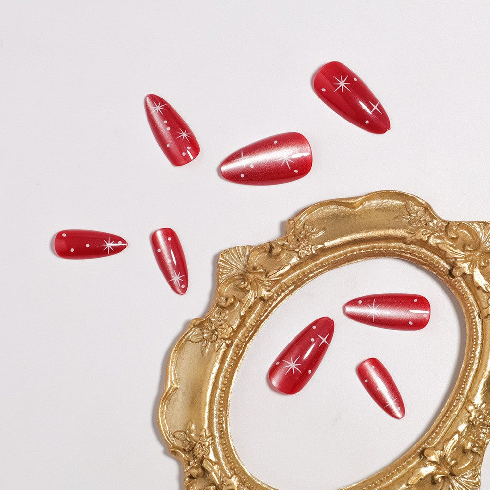 Glittery Almond-Shaped Press-On Nail Set Kalsten