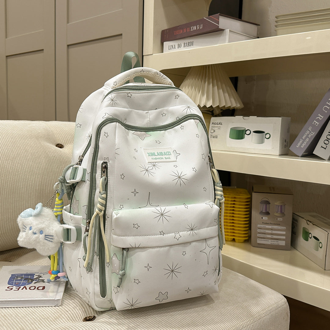 Stylish Star-Embellished School Backpack Kalsten