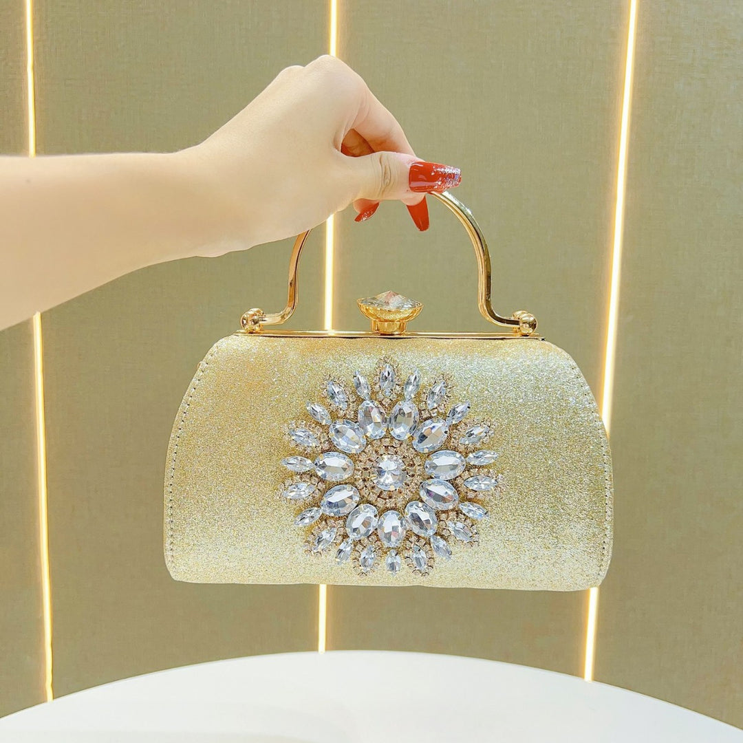 Glittering Floral Embellished Evening Handbag
