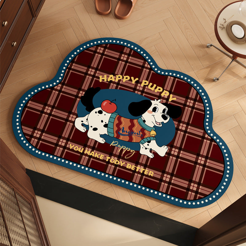 Playful Puppy Themed Bath Mat Kalsten