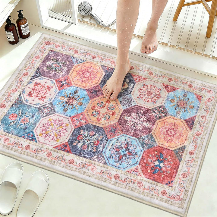 Vintage-Inspired Bathroom Mat