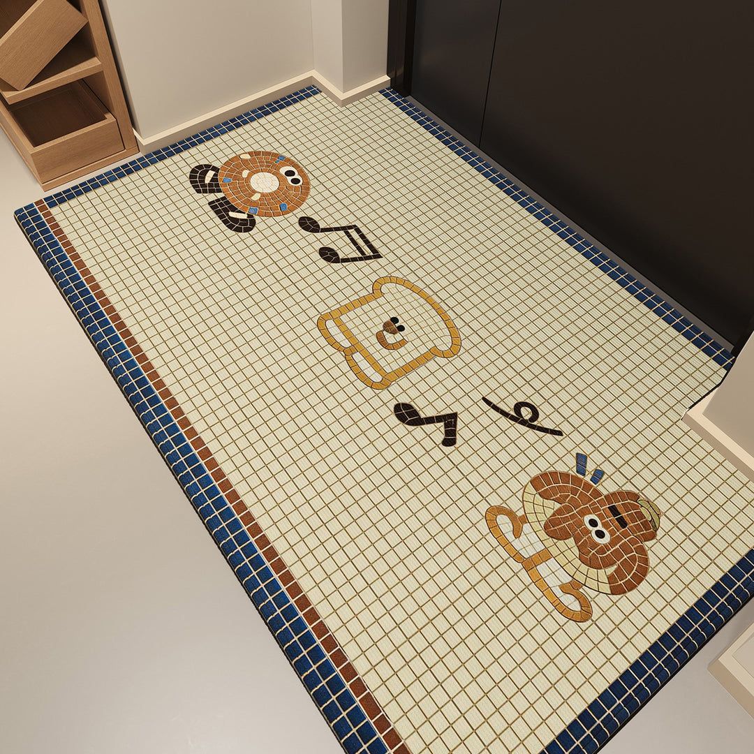 Playful Mosaic Character Doormat
