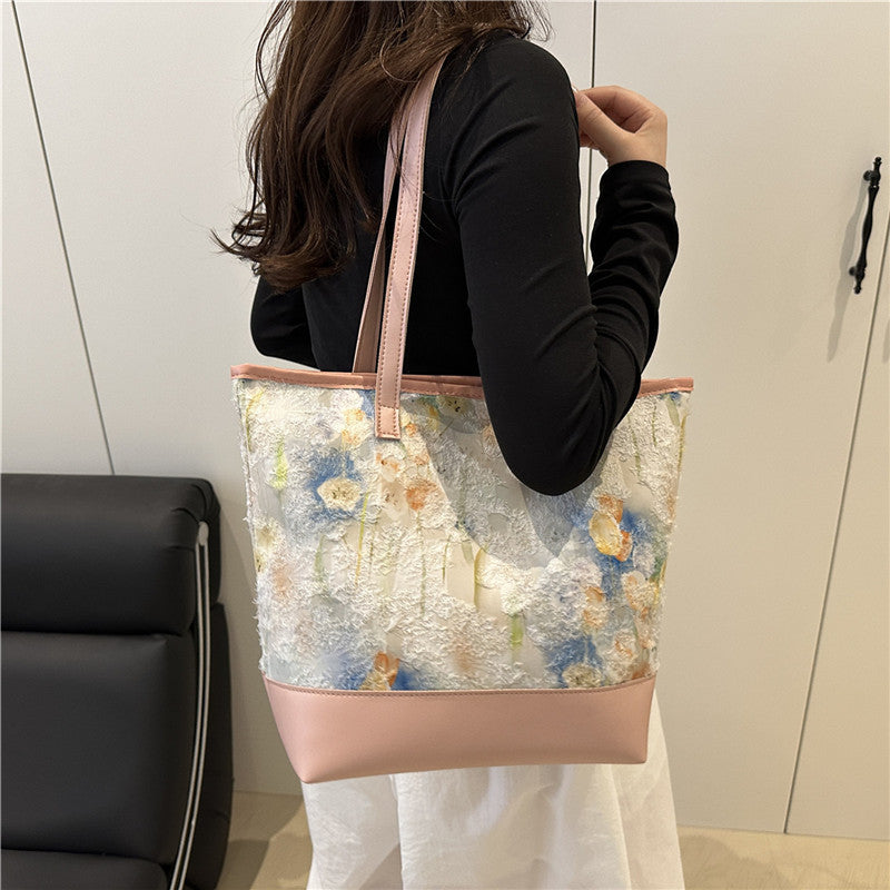 Artistic Floral Embroidered Tote Bag Kalsten