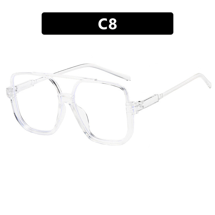 Women's square sunglasses with transparent frame and green tinted lenses Kalsten