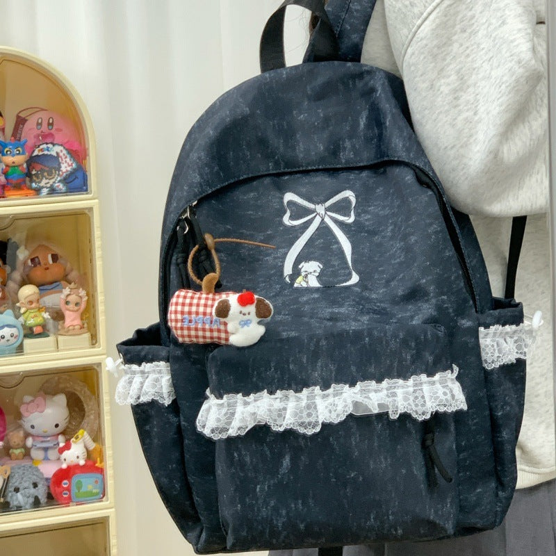 Decorative Lace-Trimmed Backpack Kalsten