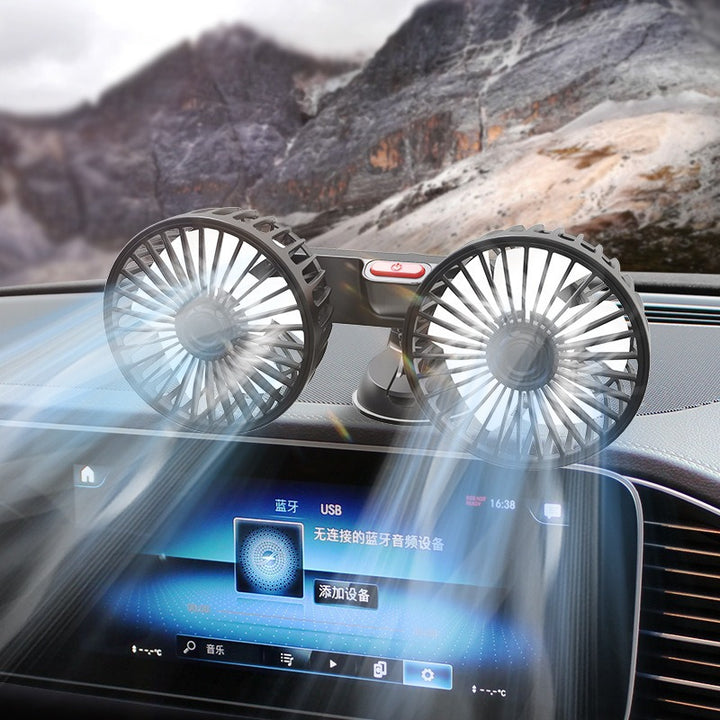 Unisex Dual-Head USB Car Air Vent Fan Kalsten