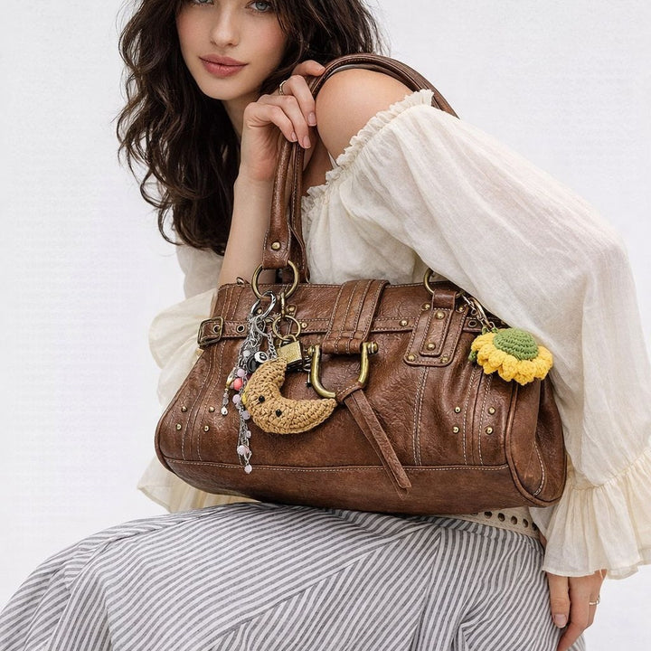 Elegant Textured Leather Handbag