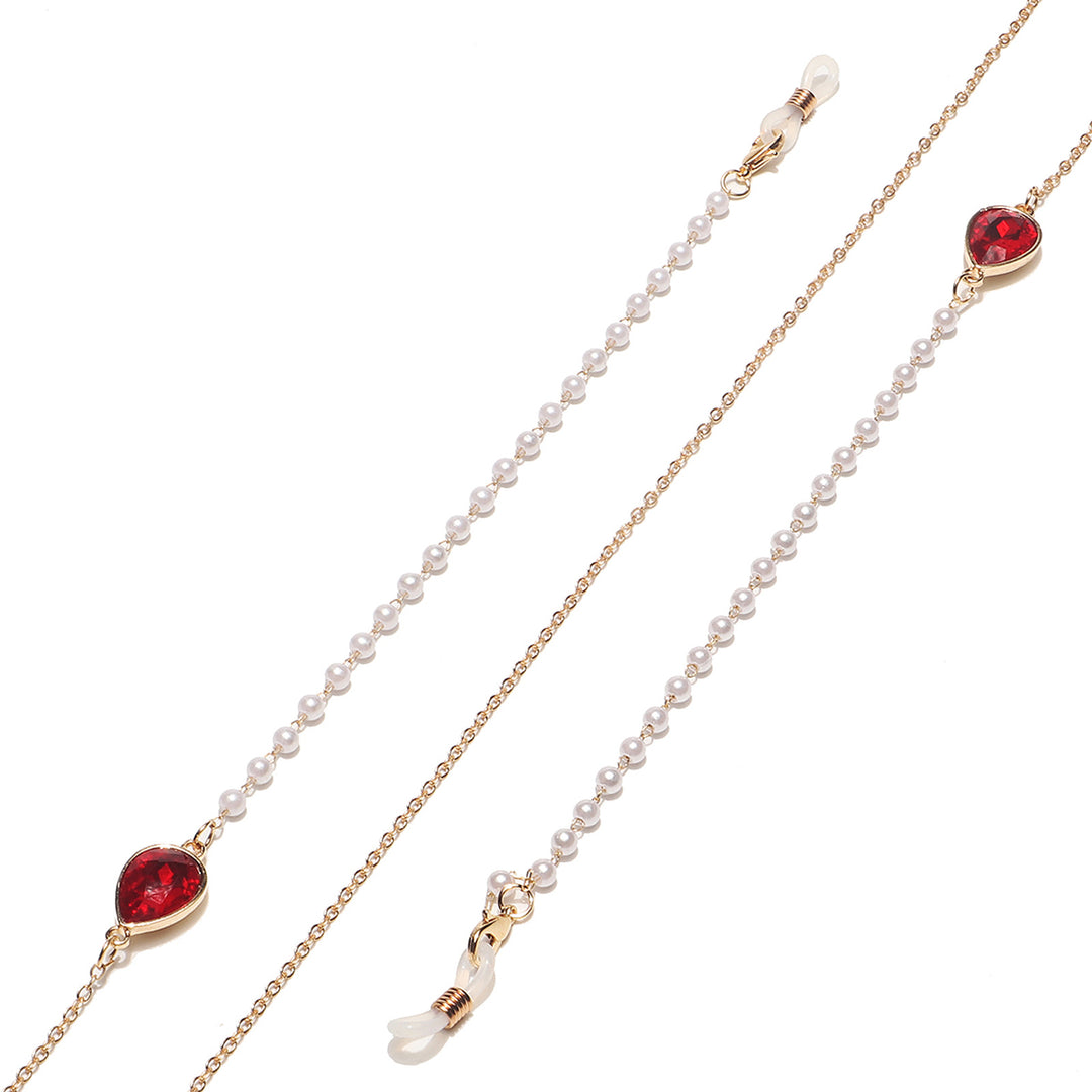 Elegant Pearl and Crystal Eyewear Chain Kalsten