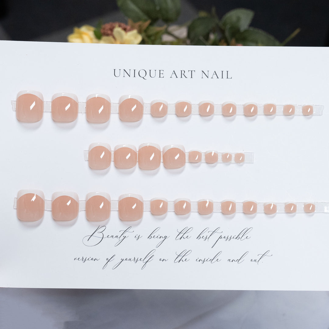 Decorative French Tip Toenail Art