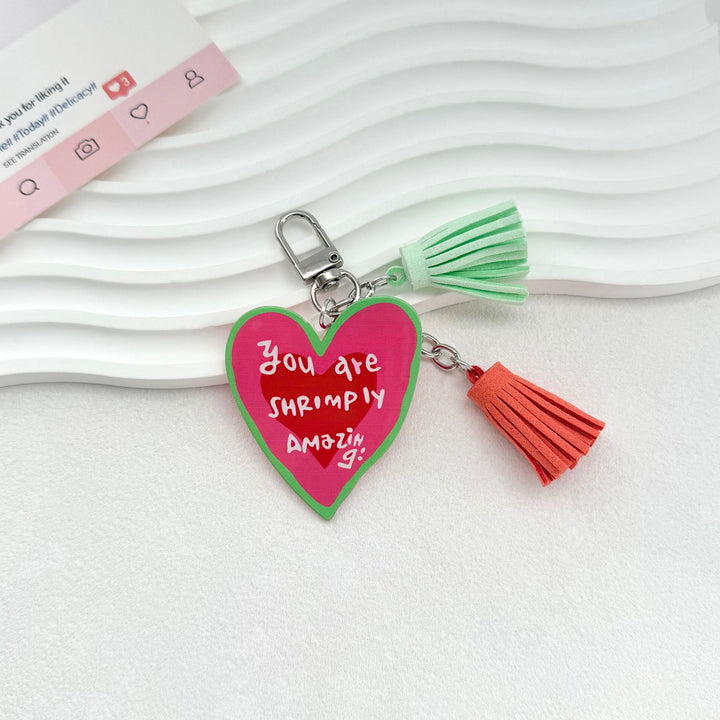 Quirky Heart Charm Keychain Kalsten
