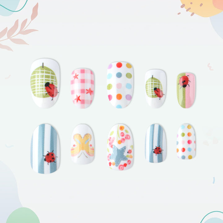 Whimsical Decorative Press-On Nail Art Set Kalsten
