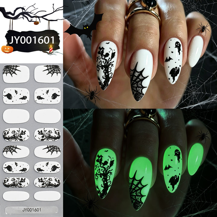 Halloween-Themed Glow-in-the-Dark Nail Wraps