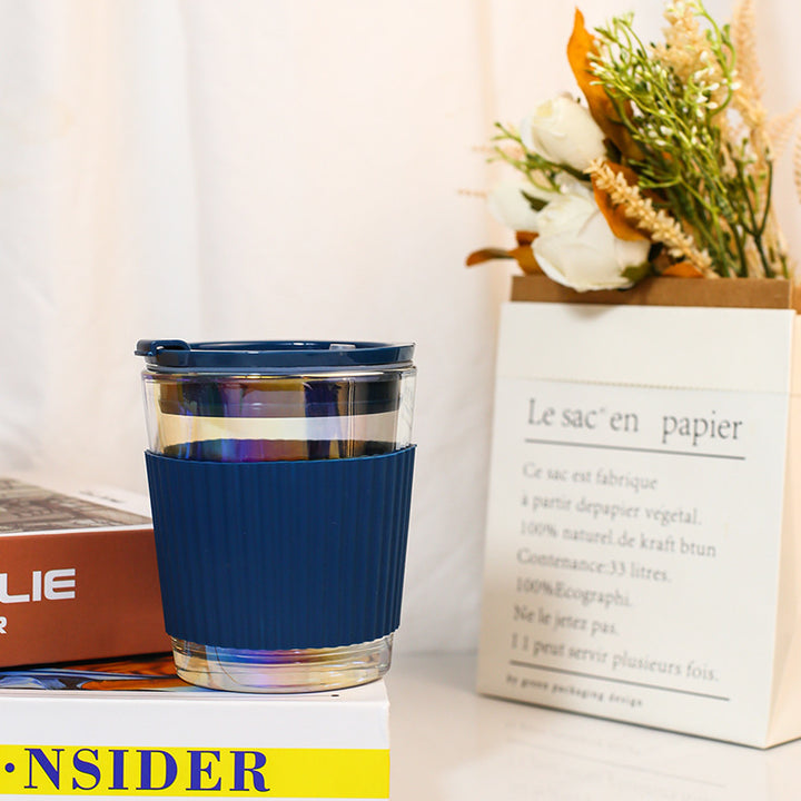 Ladies Insulated Drinking Cup with Flexible Silicone Cover and Integrated Straw Kalsten