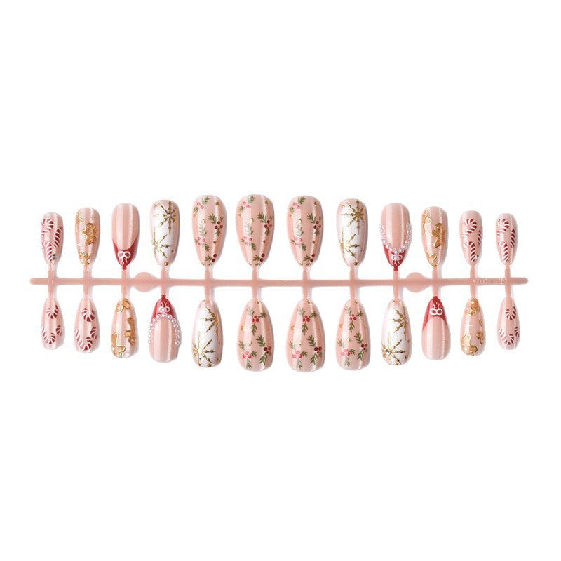 Artificial nail set with elegant Christmas motifs and glitter accents Kalsten