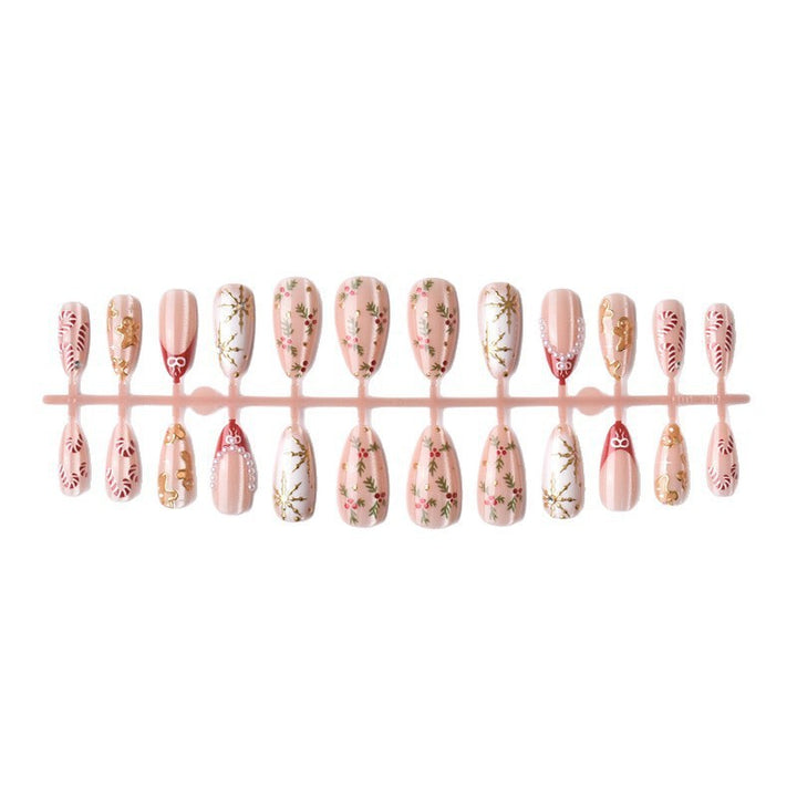 Artificial nail set with elegant Christmas motifs and glitter accents Kalsten