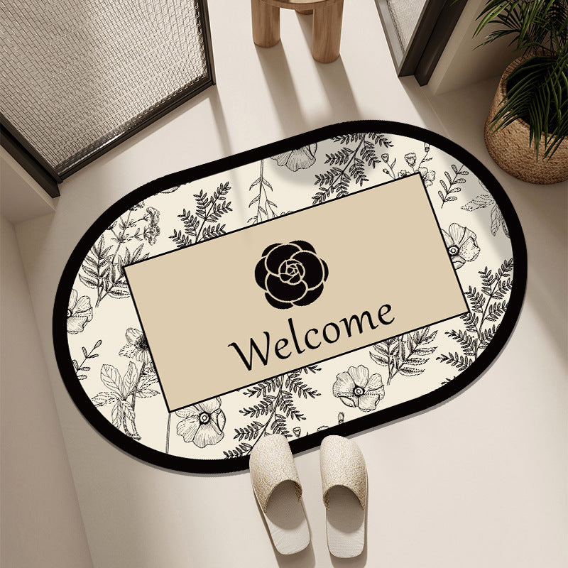 Floral-Printed Welcome Mat
