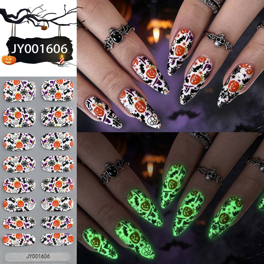 Halloween-Themed Glow-in-the-Dark Nail Wraps