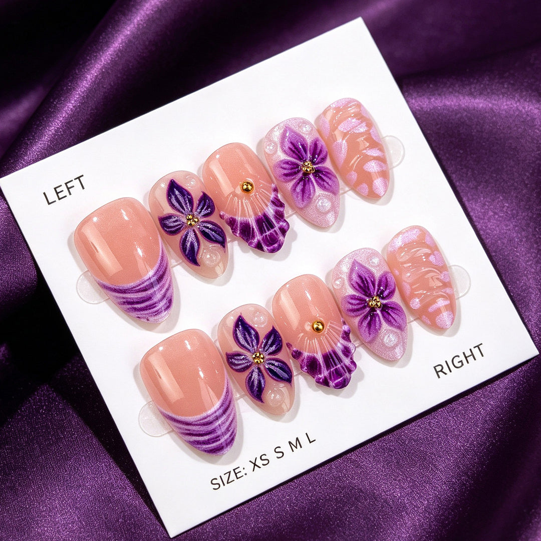Floral Elegance Premium Press-On Nail Art