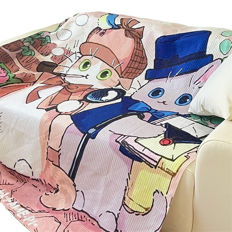 Artistic Cartoon-Themed Throw Blanket