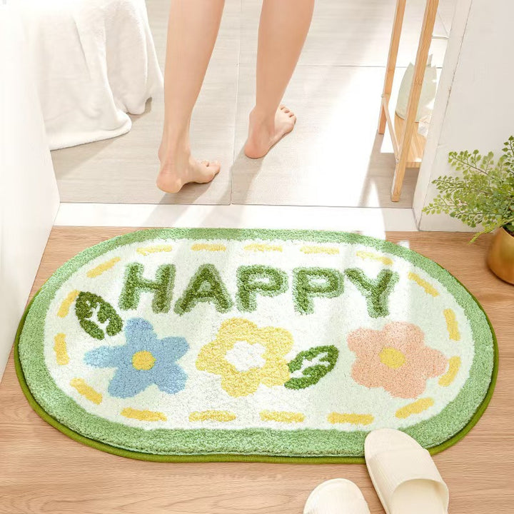 Strawberry-Themed Plush Bath Mat