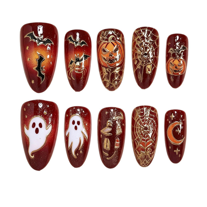 Artificial Nail Set with Halloween Designs Kalsten