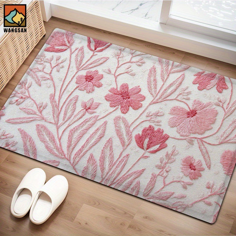 Plush Floral Bath Mat