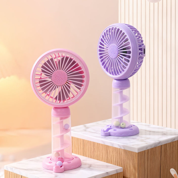 Women's portable mini hand fan with USB connection and flexible tilt Kalsten