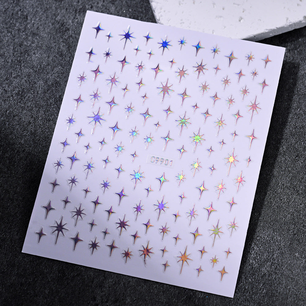 Gold Star Nail Art Decoration Stickers
