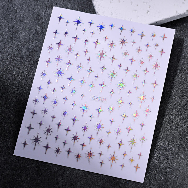 Gold Star Nail Art Decoration Stickers