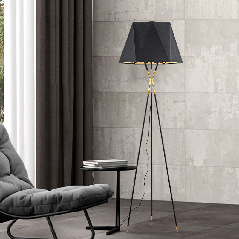 Modern Geometric Floor Lamp with Tripod Base