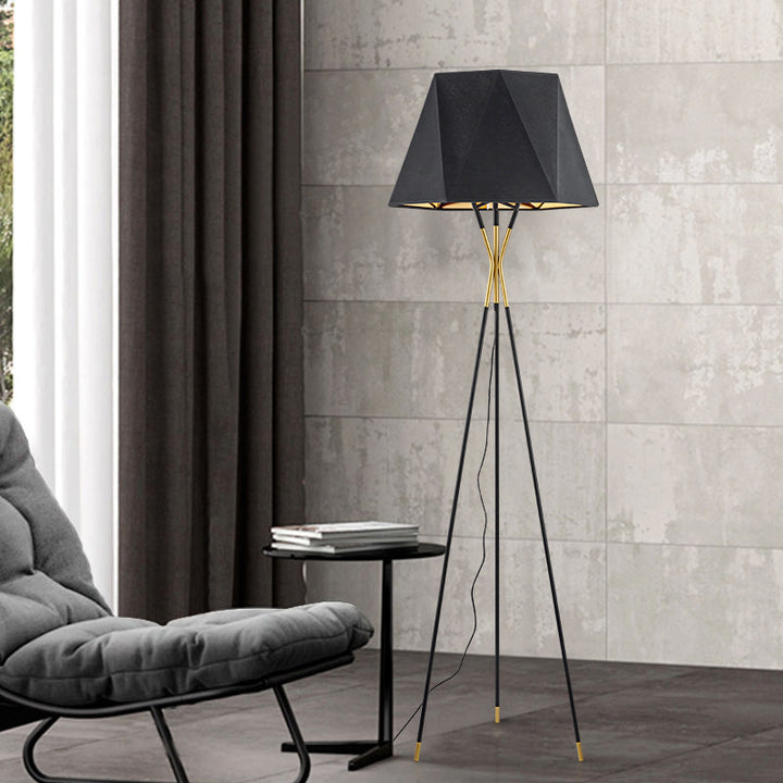 Modern Geometric Floor Lamp with Tripod Base