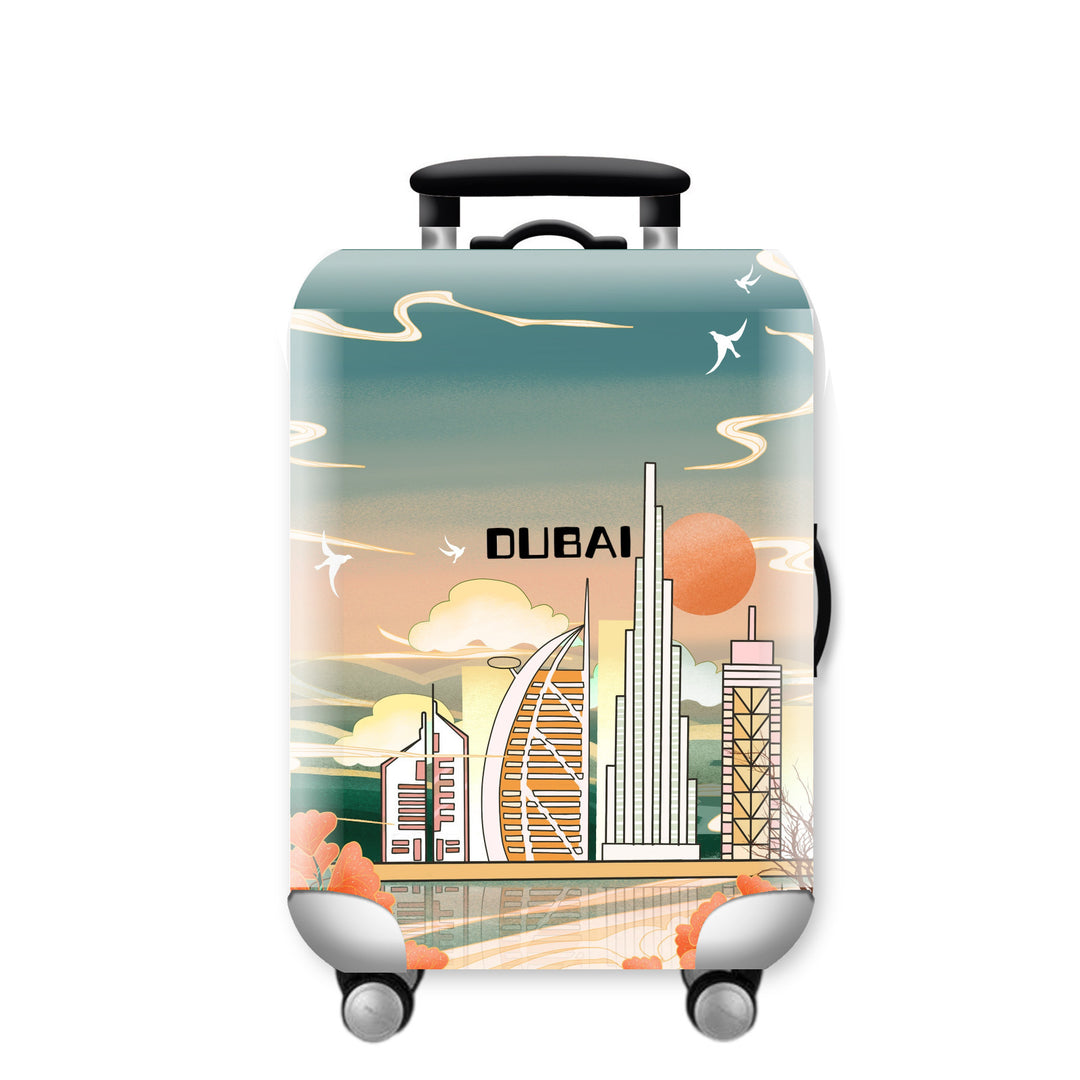Unisex Hard Shell Travel Suitcase with Urban Skyline Design Kalsten