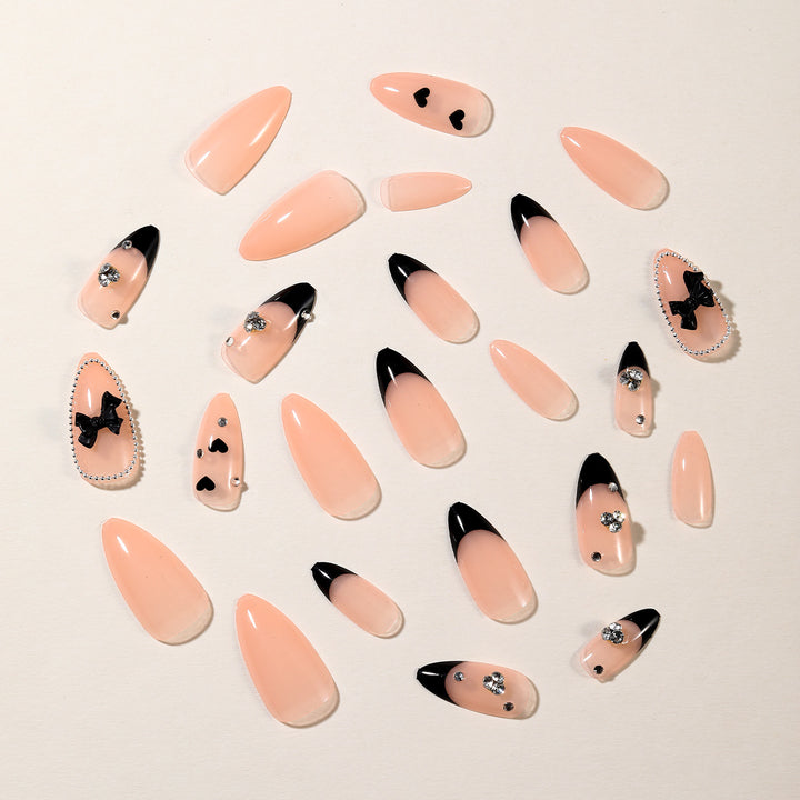 Elegant Stiletto Nail Art Extensions with Rhinestone Accents Kalsten