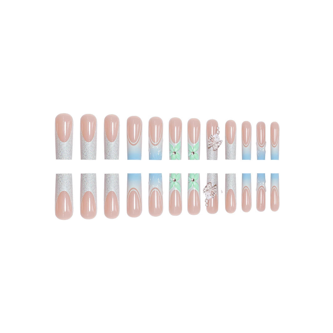 Elegant Floral Acrylic Nail Extensions Kalsten