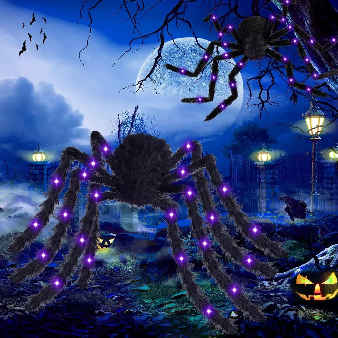 Decorative and glowing Halloween spider
