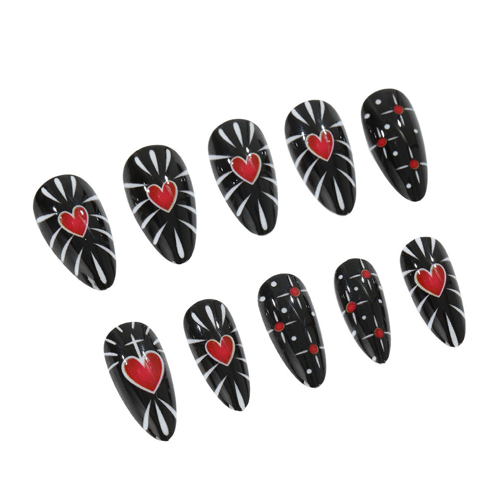 Creative heart design press-on nails Kalsten