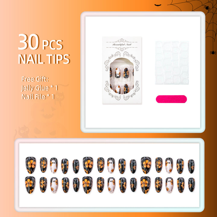 Decorative Halloween-Themed Press-On Nail Art Set