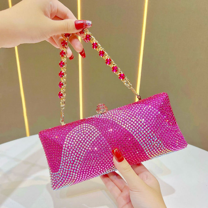 Rhinestone-Embossed Evening Handbag