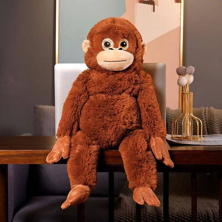 Plush Orangutan-Style Long-Limbed Sitting Cuddle Doll with Ultra-Soft Faux Fur Kalsten